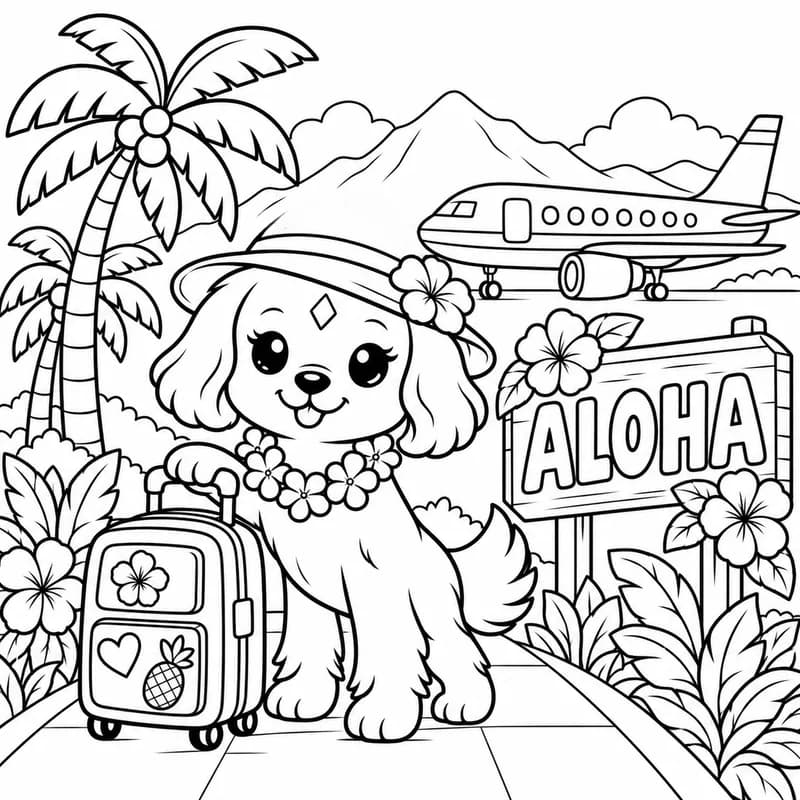 Sample coloring page 1 from Hawaii