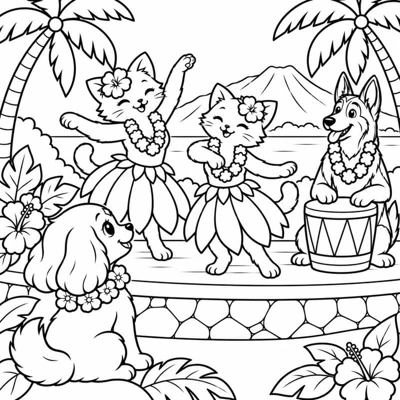 Sample coloring page 3 from Hawaii