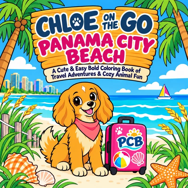 Panama City Beach coloring book cover